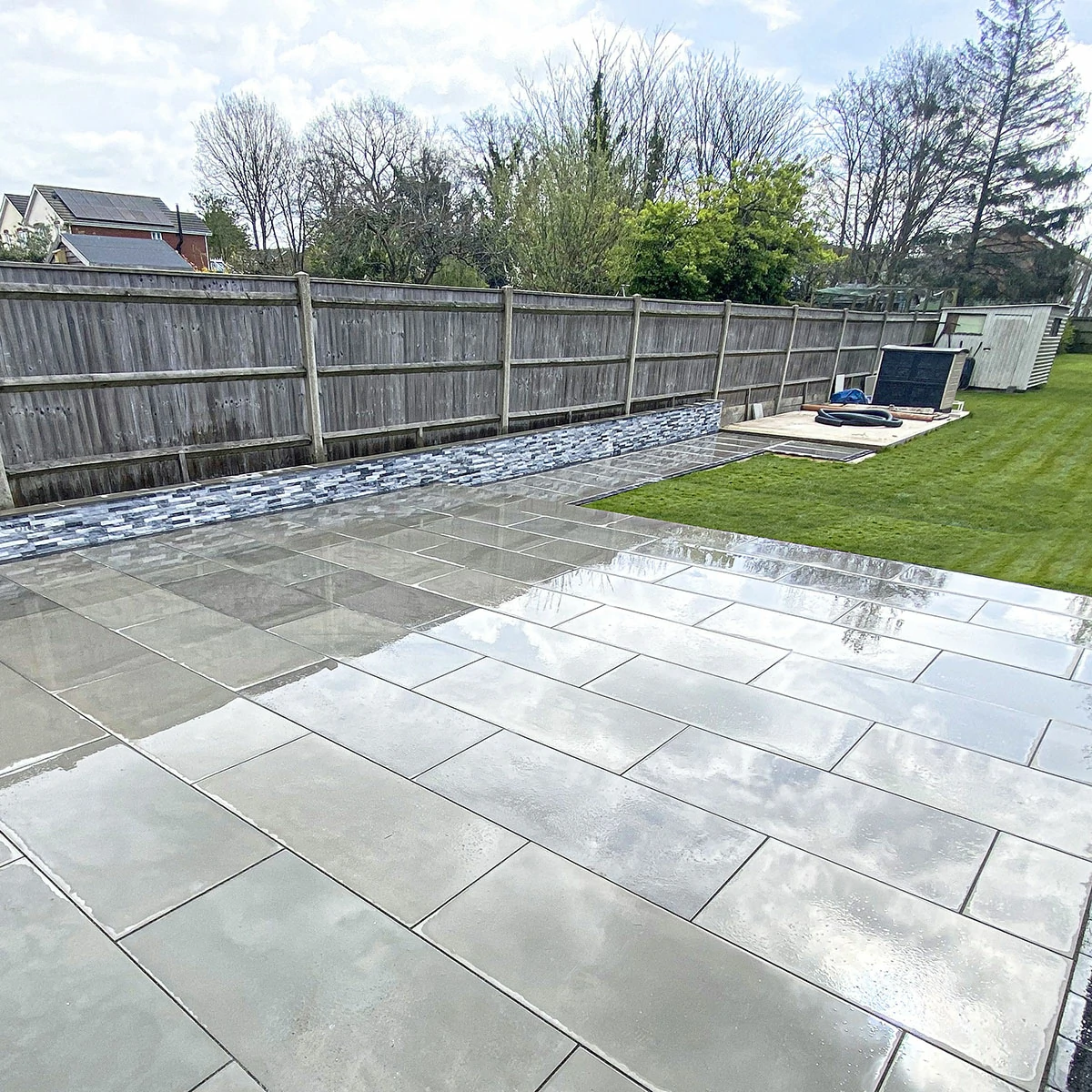 Kandla Grey Indian Sandstone Paving Slabs  - Sawn & Honed - 1200x600 - 20mm